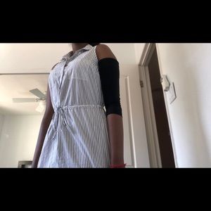 banana republic collared blue dress.